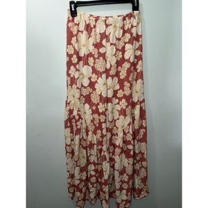 Ces Femme Floral Pants Red Beige Flowy Bohemian Cottagecore Medium NO FLAWS/MINT